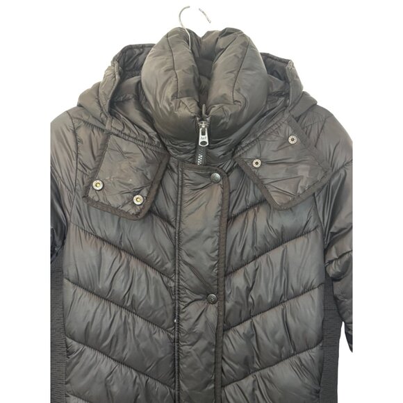 Abercrombie & Fitch long puffer jacket black women's size M - Picture 3 of 7